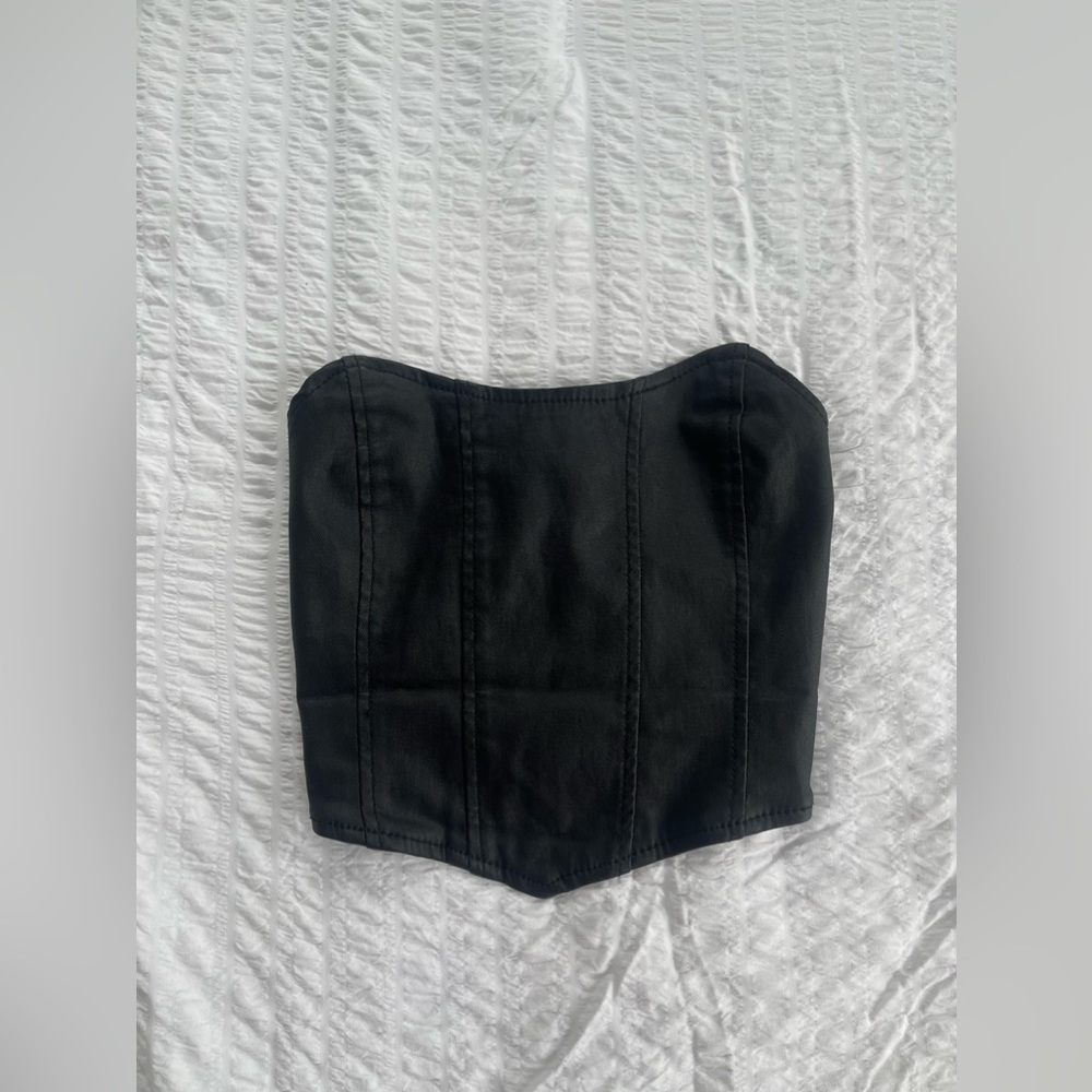 Edikted Luna Faux Leather Stretch Corset